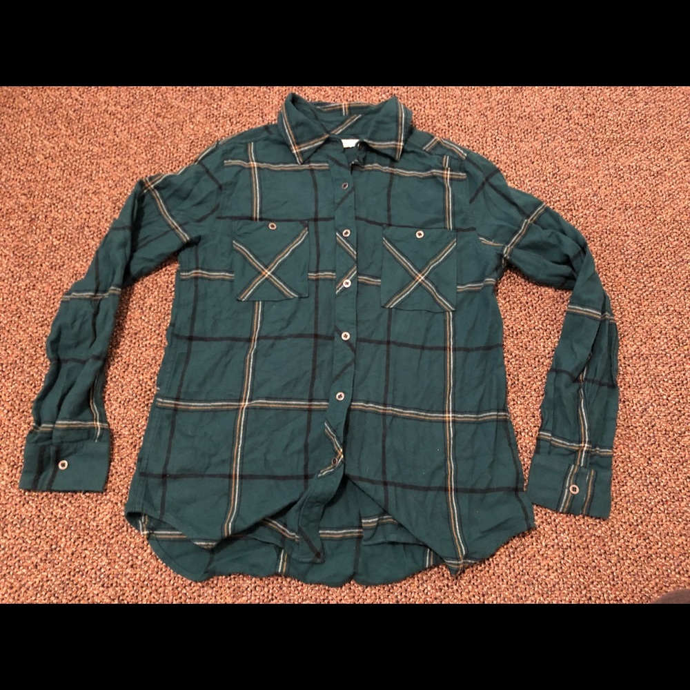 Green plaid long sleeve